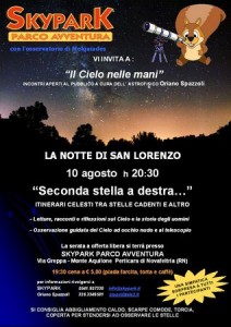 Locandina Parco avventura Skypark, sotto le stelle