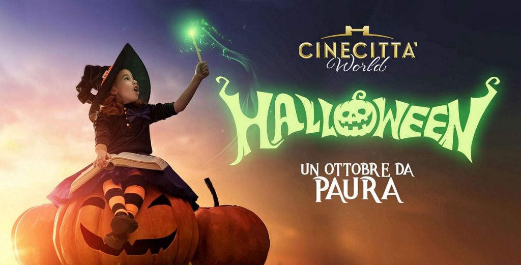 Locandina di Halloween del parco divertimenti Cinecittà World di Roma