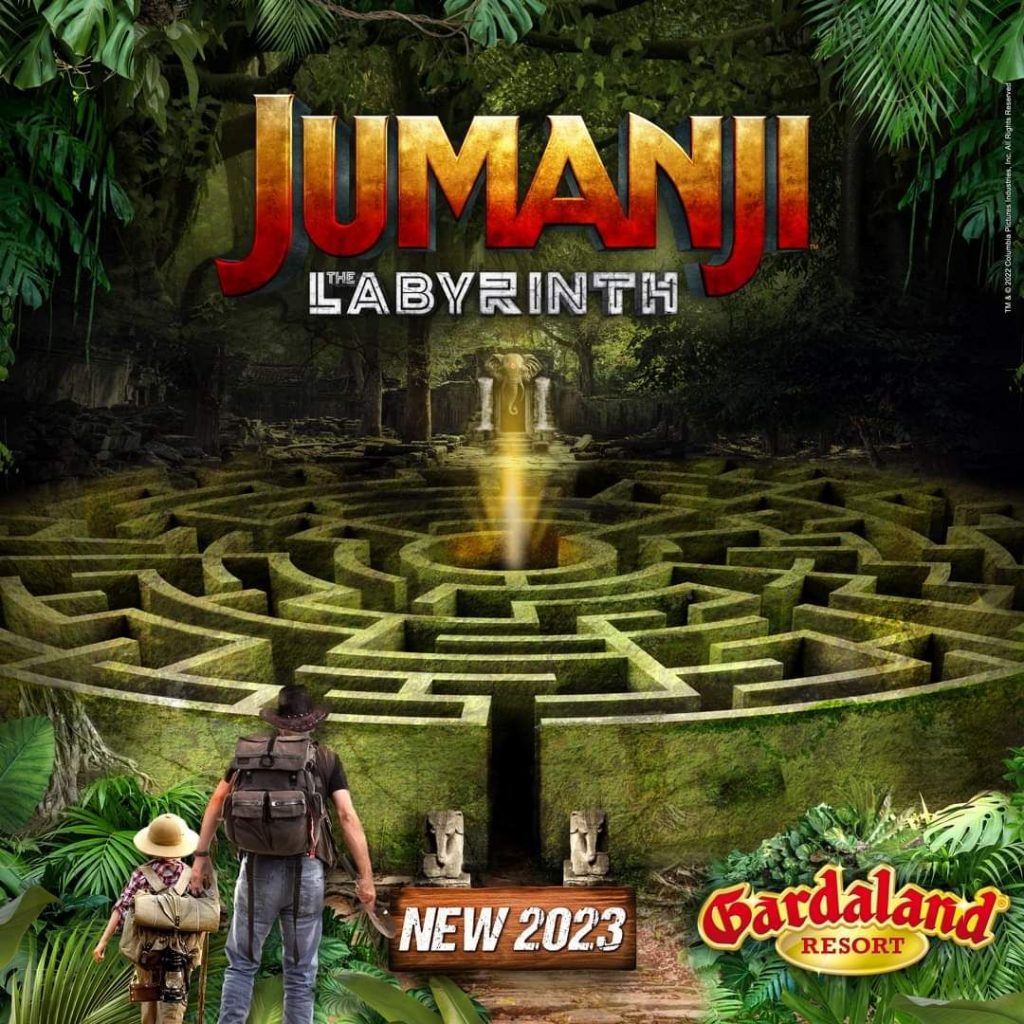 Immagine di presentazione del Nuovo labirinto Jumanji di Gardaland Park - Novità 2023