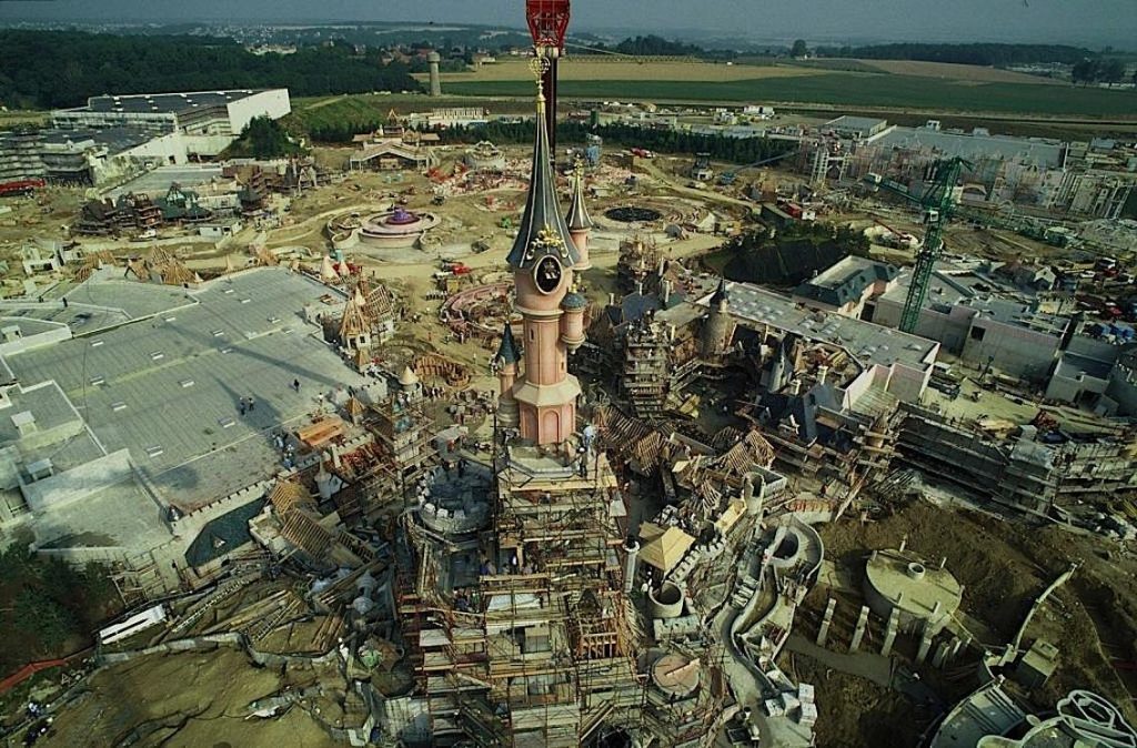 Eurodisney in costruzione, foto del cantiere nei primi anni 90