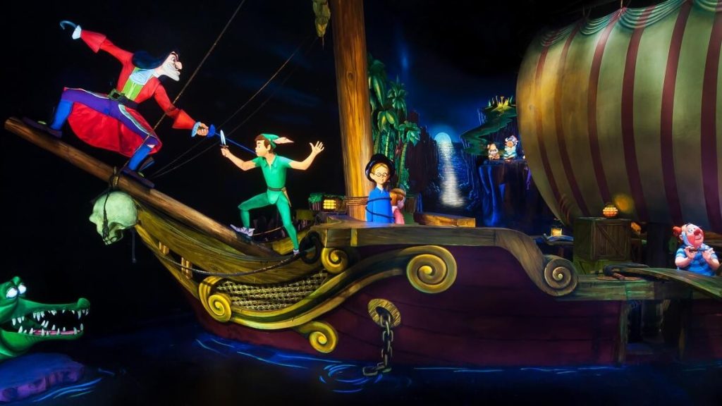 L'interno dell'attrazione Peter Pan's Flight di Disneyland Parigi (ex EuroDisney)