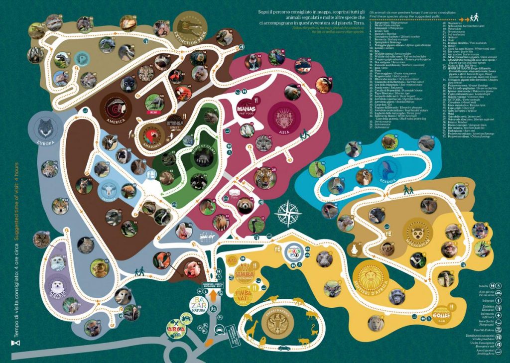 Mappa Parco Natura Viva: Zoo Safari Verona e Parco Dinosauri

