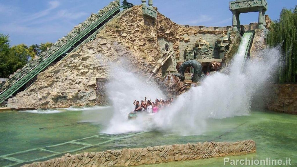 Attrazione acquatica Fuga da Atlantide di Gardaland Park