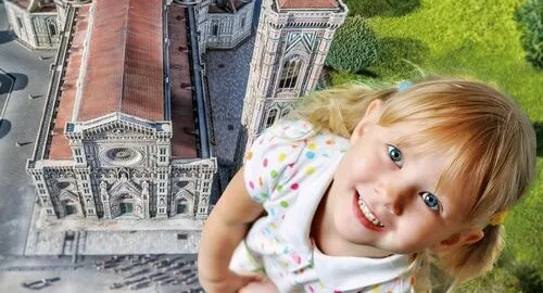 Bambina alla minitalia di Rimini