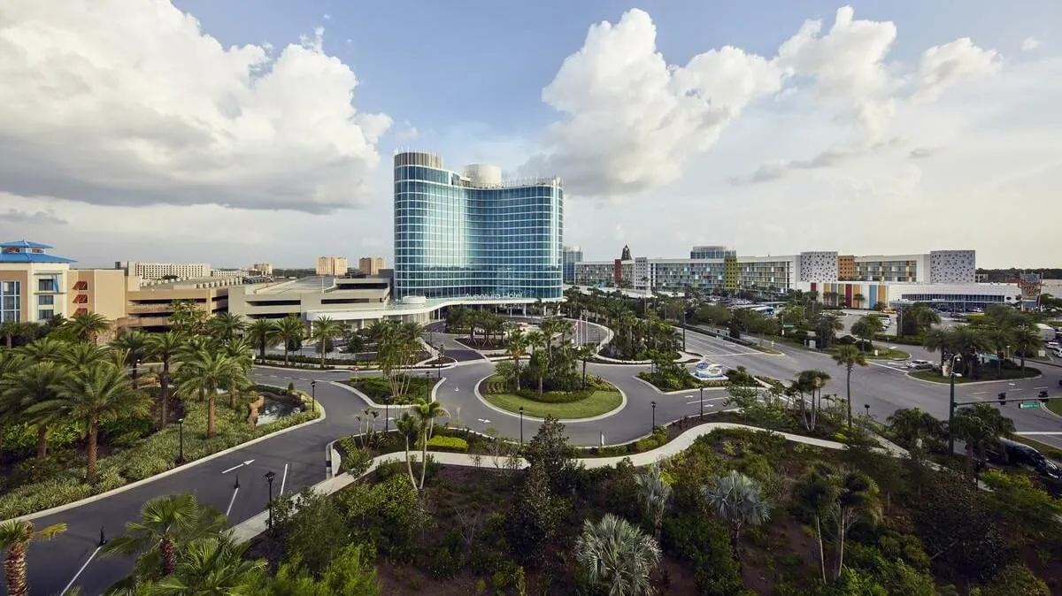 Foto panoramica degli Hotel Universal a Orlando sulla International Drive