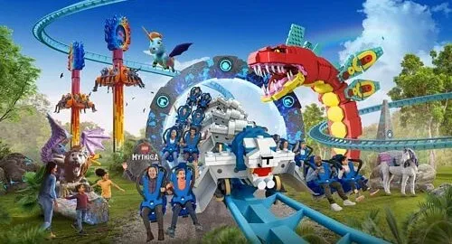 Nuove montagne russe del parco Legoland in Germania